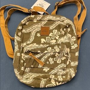 O’Neil Olive Green Valley Mini Floral Canvas Backpack